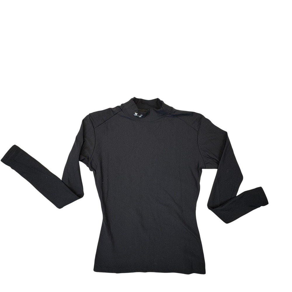 Under Armour ColdGear‎ Mock Neck Top Mens MD Black Long Sleeve VSUP401